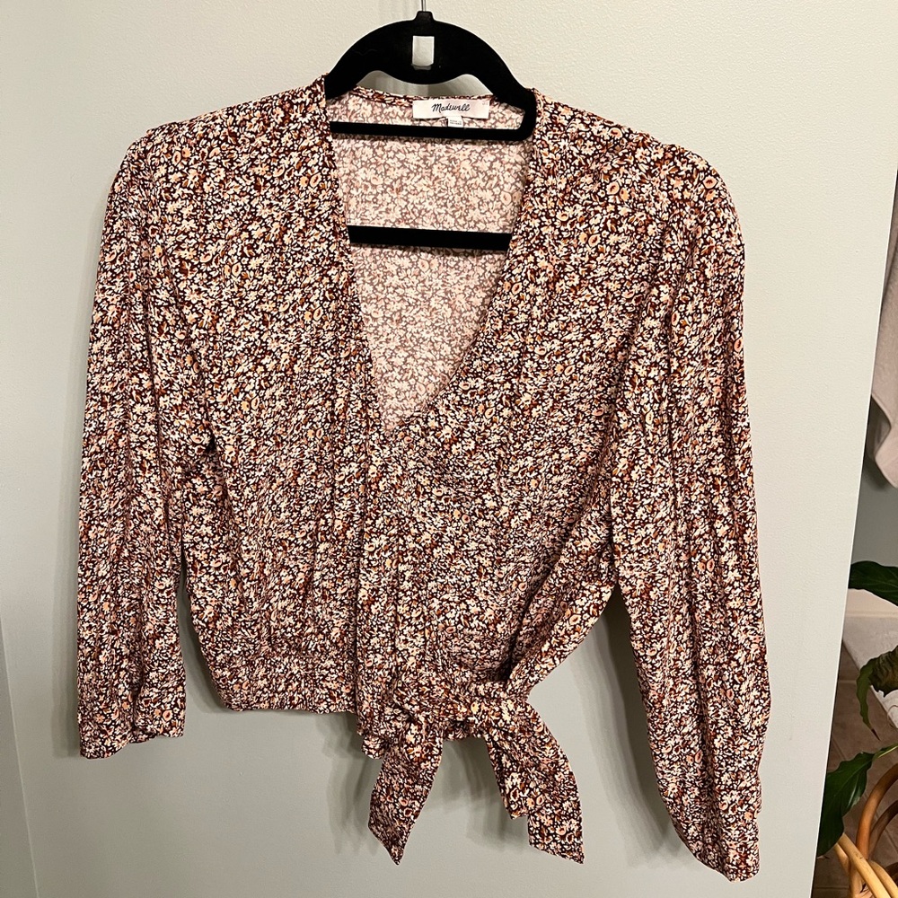 Madewell Large Cropped Wrap Shirt